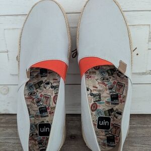 UIN Women's Casual Slip-On Shoes - Gray and Orange